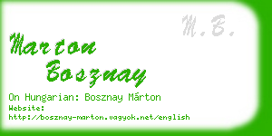 marton bosznay business card